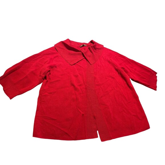 Adrienne‎ Vittadini Cardigan Sweater Womens 3X Rayon/ Nylon Red Short Sleeve - Picture 1 of 7